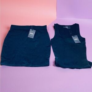 NWT 2piece set Y&R Young & Reckless Black Bodysuit & Mini Skirt Bundle Black